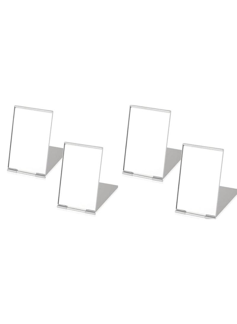 Folding Compact Mirror, Travel Portable Rectangle Stand Vanity Mirror for Women Girls, 4Pcs - Image 1