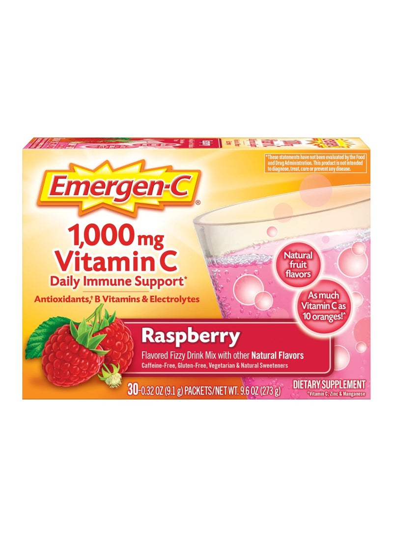 Emergen-C مشروب فوار بنكهة توت العليق مع فيتامين C - عبوة من 30
