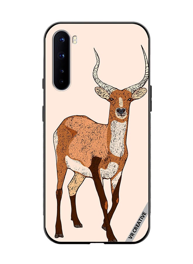 VR CREATIVE Protective Case Cover For OnePlus Nord Red Lechwe, Deer Engraved Design Multicolour - Image 1
