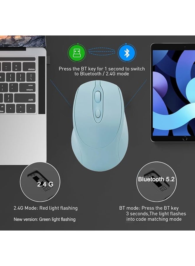 كونتي ماوس بلوتوث USB C لاسلكي قابل لاعادة الشحن لماك بوك برو/اير/كمبيوتر، ماوس بلوتوث نوع C صامت لاجهزة ماك/لابتوب/تابلت/الكمبيوتر/ويندوز من كونتي - Image 2