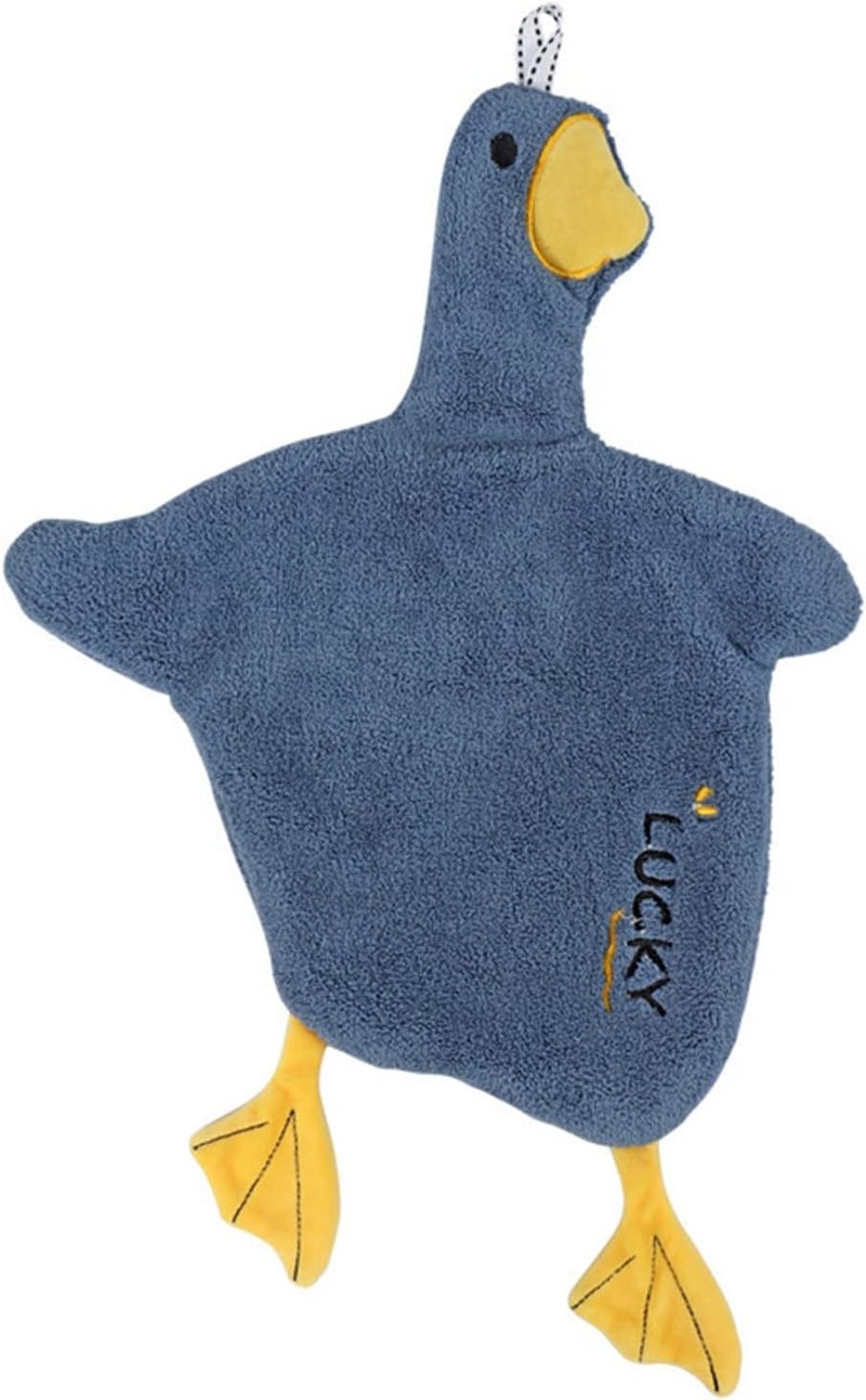 comfrt Cute Cartoon Towel - [2022 New] Kitchen Absorbent Hand Towel - Soft Microfiber Hand Towels for Bathroom - Animals Hanging Hand Towel for Child (Blue Duck) - Image 1