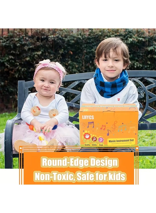 13pcs/Set Kids Musical Instruments Toys with Carry Bag Wooden Percussion Instruments Early Education Gifts for Toddlers Children - Image 2