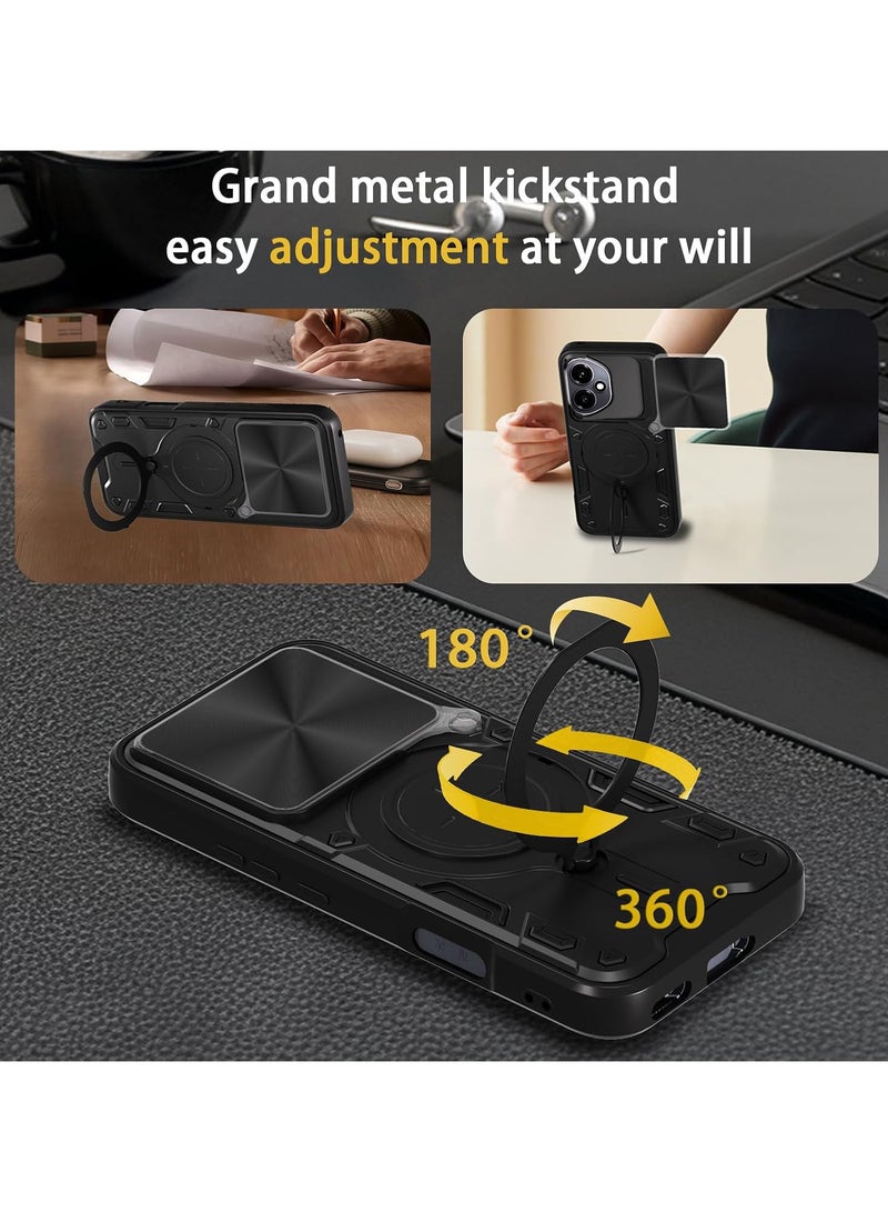 Compatible with Honor 400 Case.with Slide Camera Lens Cover Compatible with Honor 400 Case (Black） - Image 3