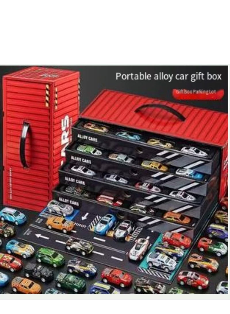 Toy Cars Collection Set with Storage Display Case, 48 Alloy Racing Cars, Multi-Colour Friction Powered Cars Toys for Toddlers, Boys, Girls’ Educational Play, Goodie Bags Stuffers - Image 3
