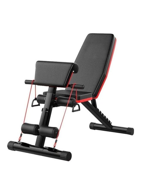 home gym adjustable weight bench, folding dumbbell bench press exercise, with ultimate elastic rope, maximum capacity 250Kg tilt sit-ups, 3 seconds folding full body exercise, black