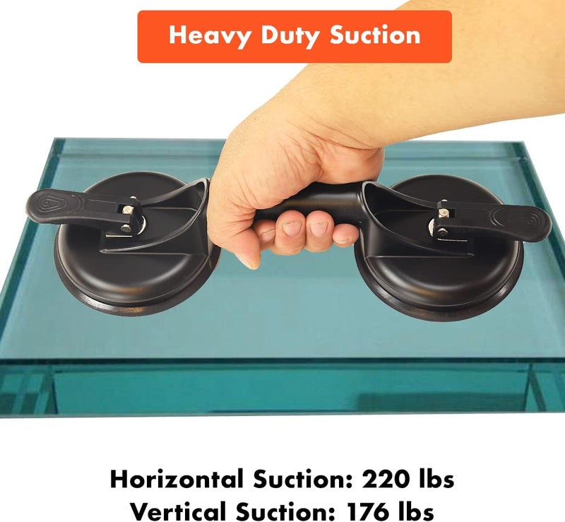 Genubi Industry Glass Suction Cup Heavy Duty Vacuum Aluminum Alloy Glass Puller Tile Suction Cup Lifter Floor Suction Cup Floor Gap Fixer for Lifting and Moving Glass, Window, Mirror, Granite, Windshield Removal - Image 5