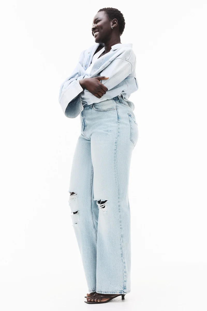 H&M Curvy Fit Wide Ultra High Jeans