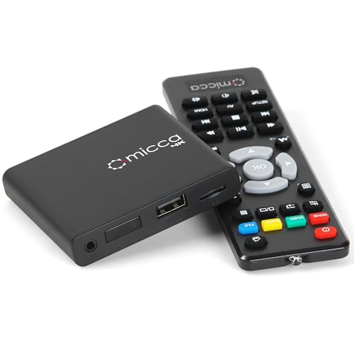 Micca ميديا بلاير ميكا 4K ألترا-إتش دي للوسائط الرقمية لمحركات USB وبطاقات MicroSD، لافتات رقمية، H.265/HEVC H.264/AVC فيديوهات MP4 MKV موسيقى MP3 صور JPG، 4K HDMI، AV تناظري، تشغيل تلقائي واستئناف - Image 1