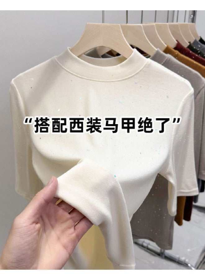 PLANDOO Semi-High Neck Base Layer Top For Women, Stylish And Youthful Slimming Blouse - Image 1