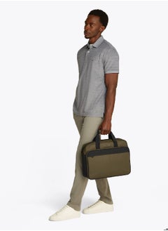 TOMMY HILFIGER Men's Metal Logo Laptop Bag - Polyester, Green  - Image 5
