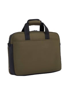 TOMMY HILFIGER Men's Metal Logo Laptop Bag - Polyester, Green  - Image 4