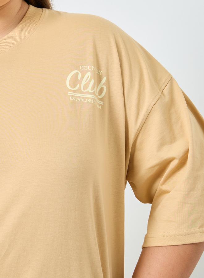 ستايلي تيشيرت بمقاس كبير وطبعة كتابة - Image 4