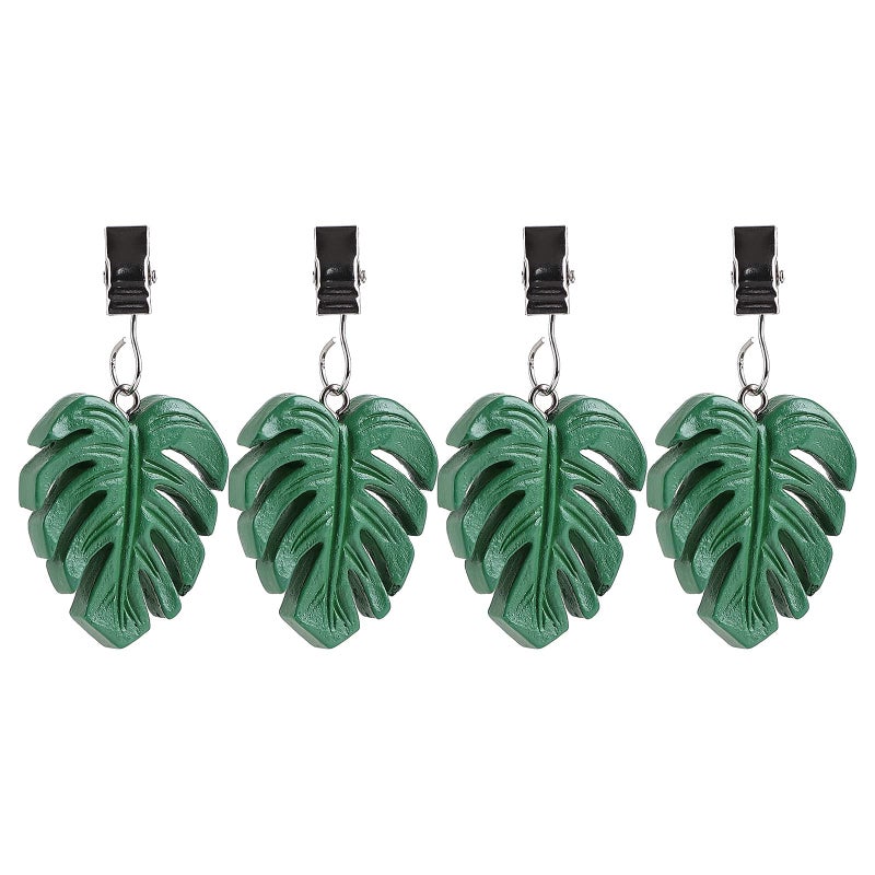 TwoFish Twofish Set of 4 Green Leaf Shaped Table Cover Tablecloth Weights Clips Handicraft Tablecloth Clips  Green Leaf  322x177x04 