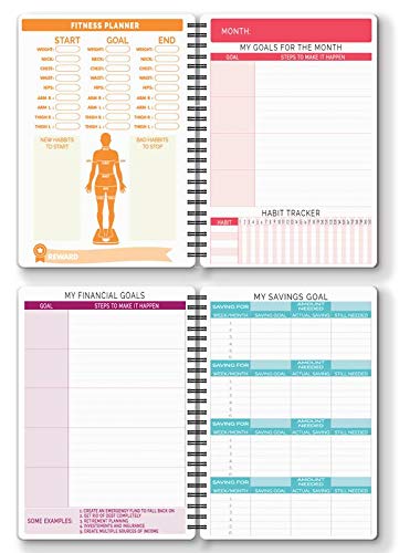 Nourish A5 Life Planner for 6 Months Undated Hardcover Includes Monthly, Daily, Fitness and Financial Planner - Image 4
