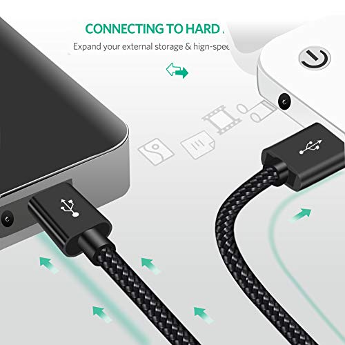 SCOVEE Mini USB Cable Braided 6ft Type A Male to Mini B Cable Data Charging Cord for GoPro Hero 3+,PS3 Controller Cord,MP3 Player,Dash Cam for Garmin Nuvi,Camera Charger for Canon PowerShot Rebel ELPH - Image 5