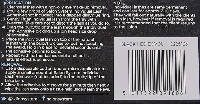 Salon System salonsystem Medium Intense Individual Lash Flare Black