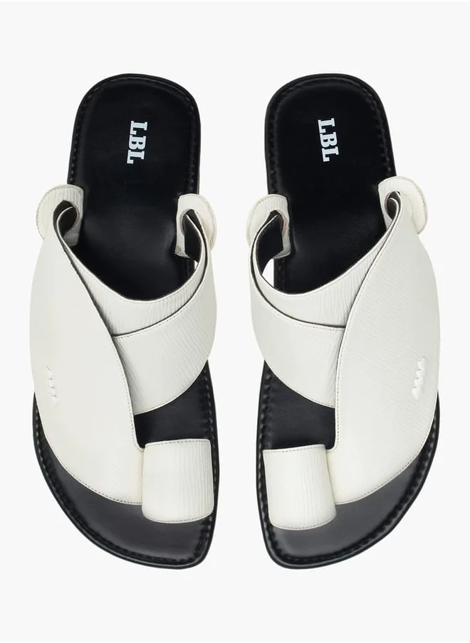 ال بي ال من شو اكسبرس Men Textured Slip-On Arabic Sandals with Toe Loop Ramadan Collection