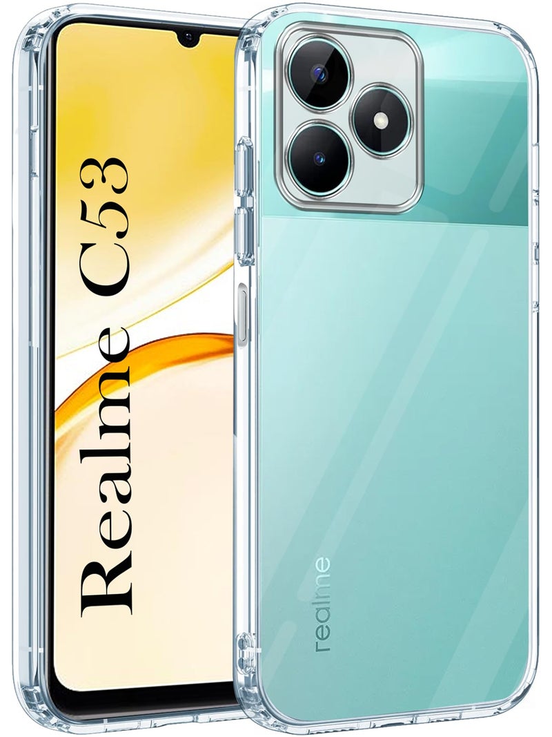 Jkobi Back Cover for Realme C53 (Silicone Clear Shockproof Case with Camera Protection | Soft and Flexible | Transparent) - Image 1