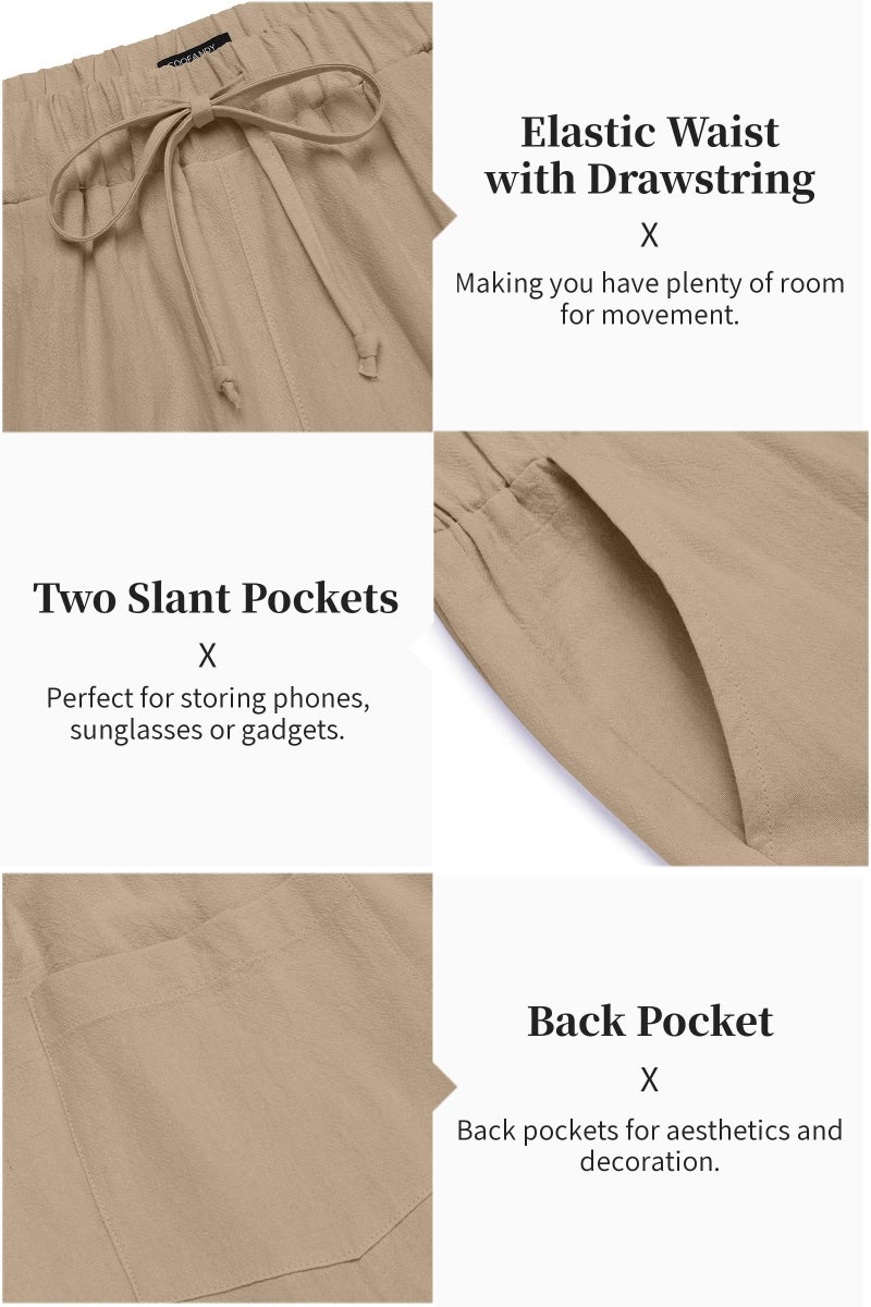 COOFANDY Men's 2 Pieces Cotton Linen Set Long Sleeve Henley Shirts Casual Beach Pants With Pockets Summer Yoga Outfits - Image 5