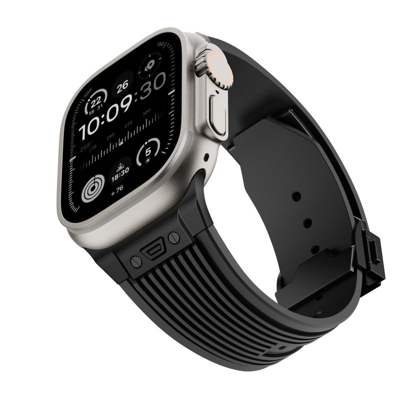 Dado Sport Rubber Silicone Strap Compatible with Apple Watch Ultra 2/Ultra/Series 10/9/8/7/6, 49/46/45/44mm – Sandblasted Connector - Image 2