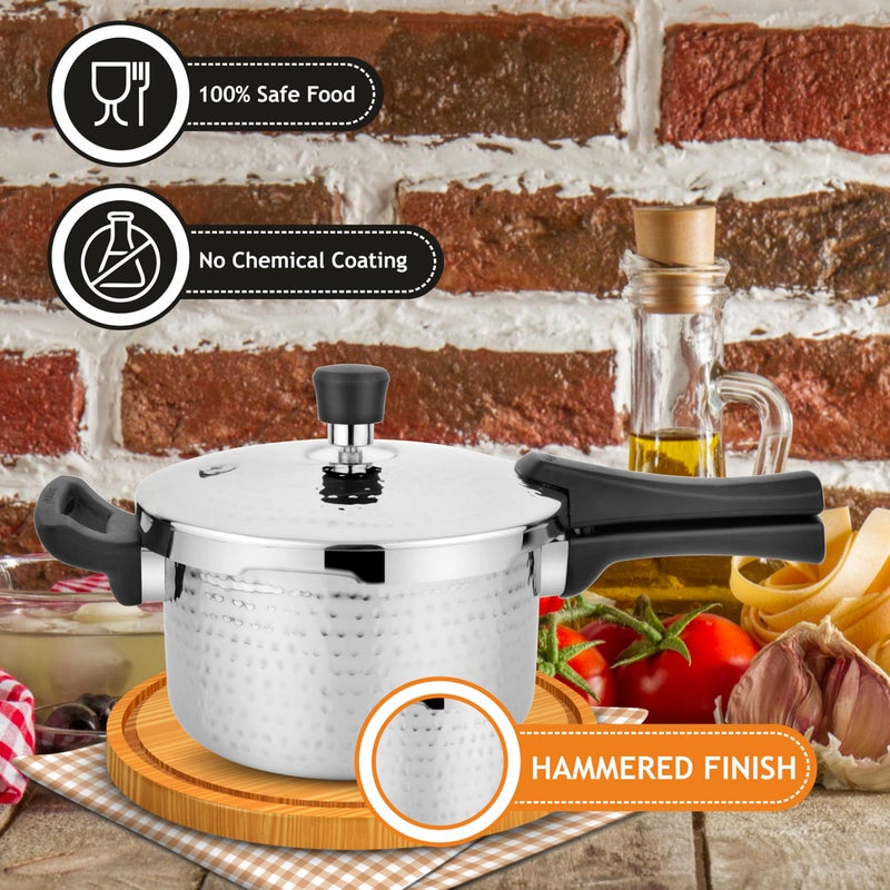 Prabha Stainless Steel Tri-Ply Whizz Pressure Cooker, 6L - Fast Cooking, Safe, Durable, Easy To Clean - Image 5