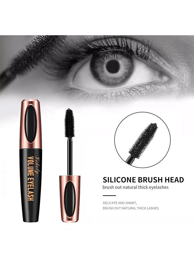 فايبلي 4D الألياف الحريرية ماسكارا ماسكارا ماسكارا ماسكارا ماسكارا مقاومة للماء آند تلطيخ مقاوم طويل الأمد لا تقشر الطبيعي لا متكتل ، طوال اليوم ممتلئ بشكل رائع (أسود) - Image 4