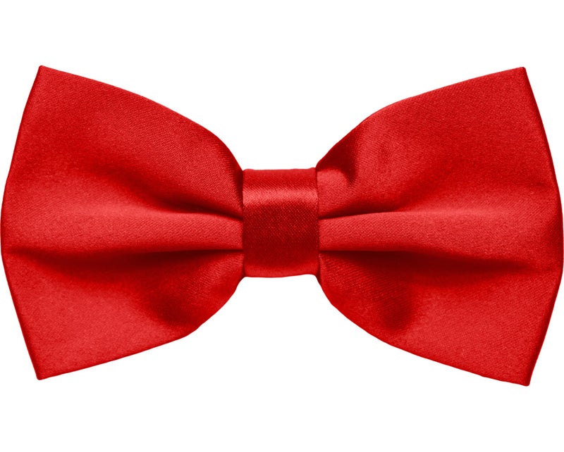 Dibi Mens Solid Color Formal Pre Tied Bow Ties - Mens Bowties - Adjustable Bow Tie (Red) - Image 1