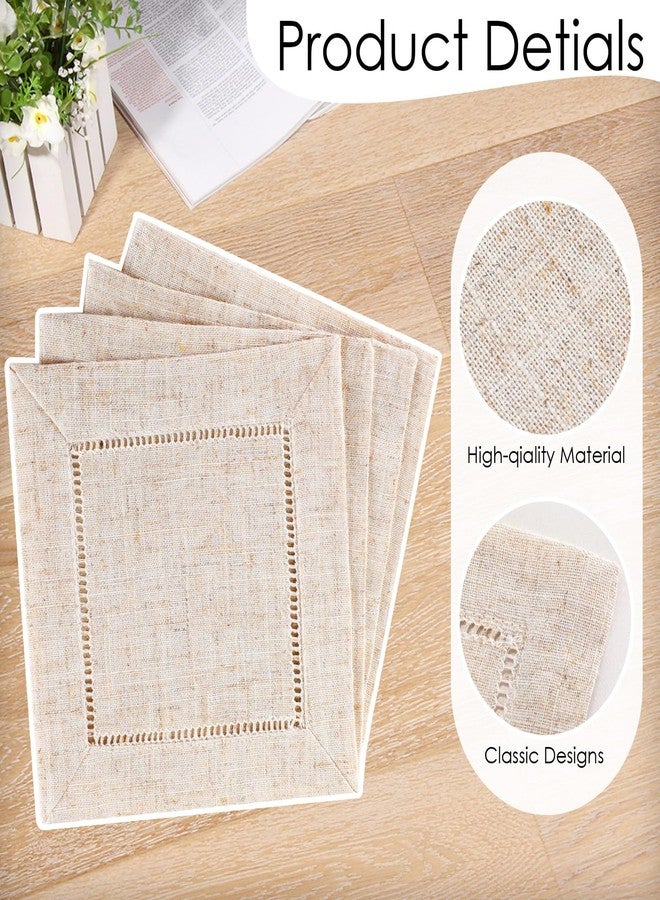 جيريفي ٨٠ قطعة من مناديل الكوكتيل الكتانية بالجملة، مقاس ٦ × ٦ بوصة، مناديل كوكتيل قماشية بحواف صغيرة، قواعد مناديل قماشية، مناديل كتان قابلة لإعادة الاستخدام للحفلات وحفلات الزفاف والبار والمشروبات والقهوة والحلويات (لون الكتان الطبيعي). - Image 3