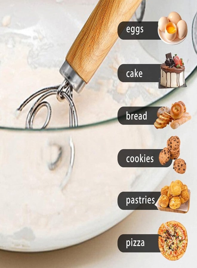 Vrunshi The Original Kitchen Cooperative Large 14.5" Stainless Steel Dutch Style Bread Dough Whisk for Pastry, Pizza. Great alternatives to a Blender, Mixer or Hook - Image 3