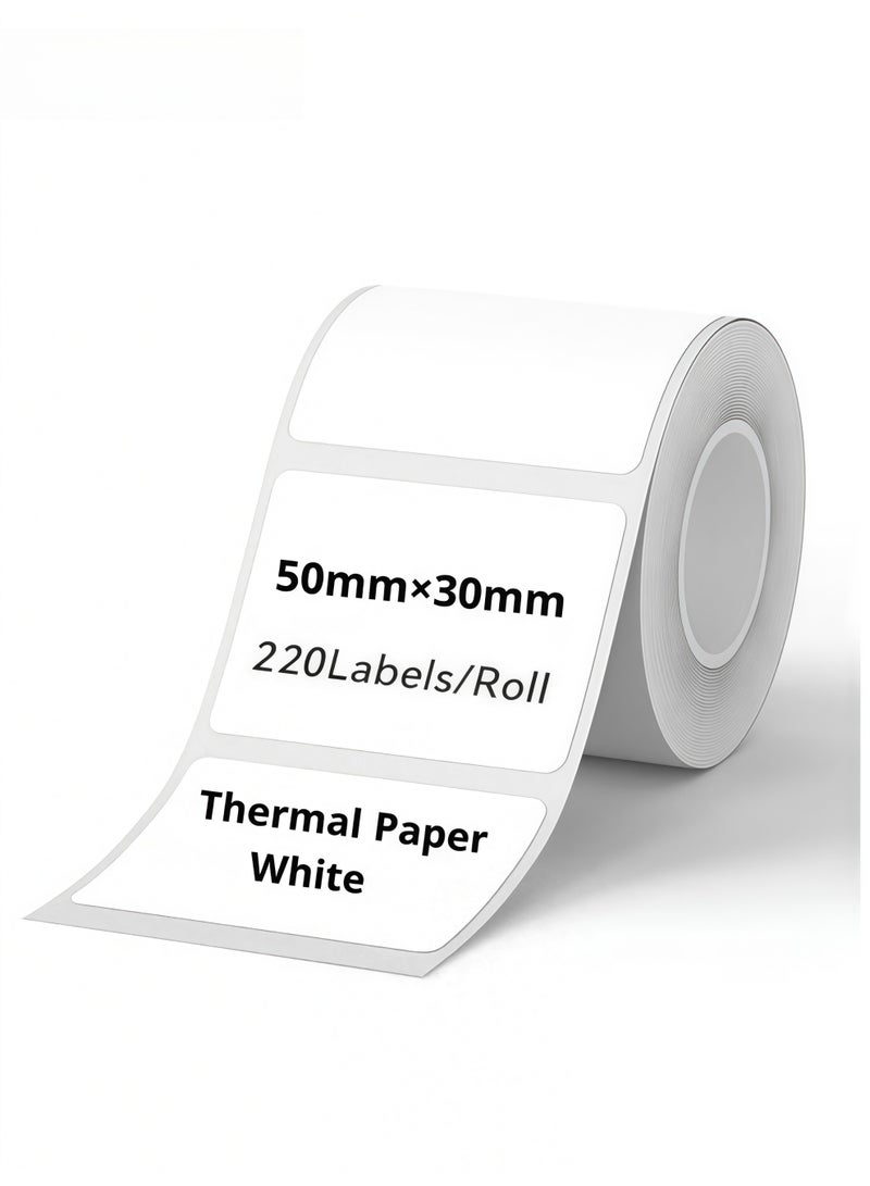 Marklife Four Proof Thermal Printing Paper label Machine Dedicated Thermal label Paper, Waterproof and Oil Resistant (50 × 30mm white) for Barcode Printing In Small Businesses for Home Office Use - Image 1