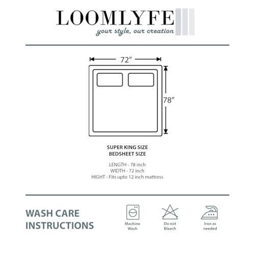 LOOMLYFE 300 TC Cotton Feel Glace Cotton Elastic Fitted Printed Super King Size Bedsheet with 2 Pillow Covers Fits Upto 12 inches Mattress,Size- 72X78 Inches, PinkFlower - Image 3