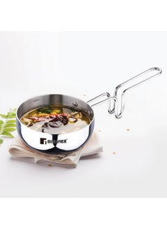 BERGNER Bergner TriPro TriPly Stainless Steel 12cm Tadka Pan, 500ml Capacity, For Spice Tempering/Seasoning, Long Wire Handle, Laser-Etched Scale, Smooth Finished Surface, Induction Bottom and Gas Stove Ready 