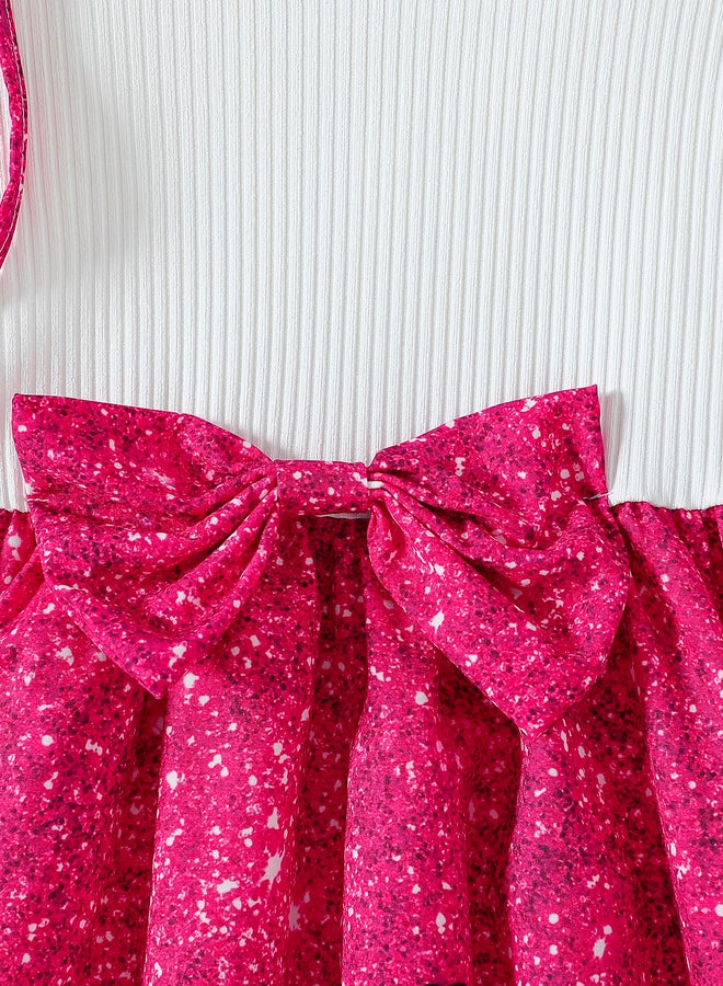 تايك تو فستان ميدي مزين بألوان متضاربة بياقة دائرية مع حقيبة - Image 3