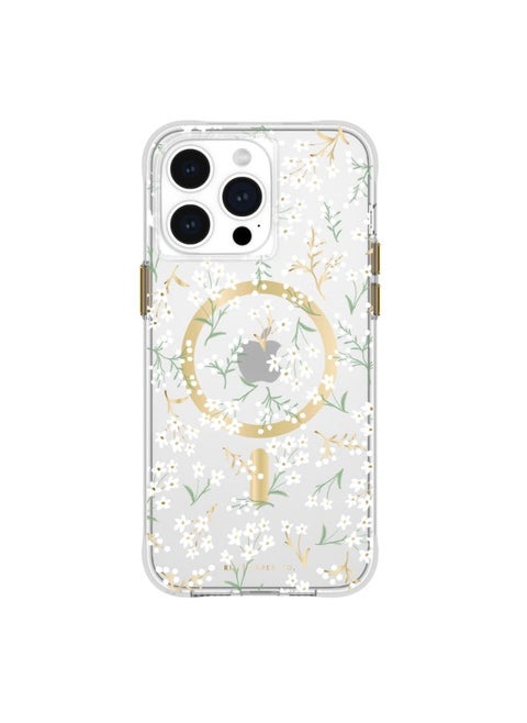 iPhone 15 Pro Max Case- Printed in full color and foil stamped - Imported - Petite Fleurs with Magsafe