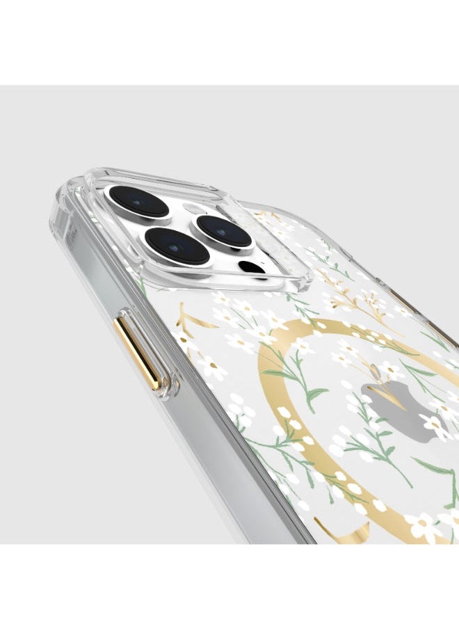 Rifle Paper Co. - iPhone 15 Pro Max Case- Printed in full color and foil stamped - Imported - Petite Fleurs with Magsafe - Image 1