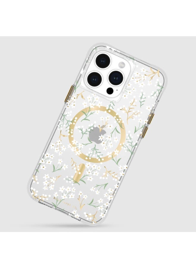 Rifle Paper Co. - iPhone 15 Pro Max Case- Printed in full color and foil stamped - Imported - Petite Fleurs with Magsafe - Image 1