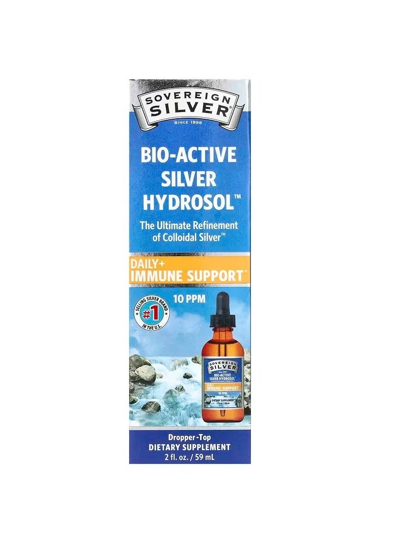 سوفرين سيلفر قطارة هيدروسول فضية نشطة حيويًا، للاستخدام اليومي + دعم المناعة، 10 جزء في المليون، 4 أونصة سائلة (118 مل)