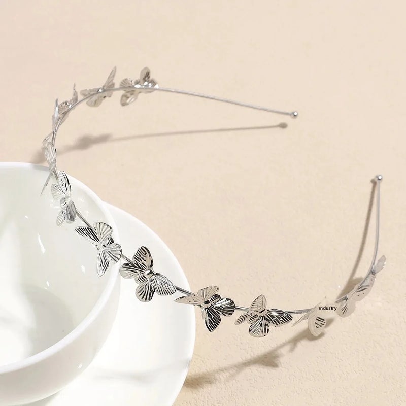 Silver Metal Butterfly Headpiece