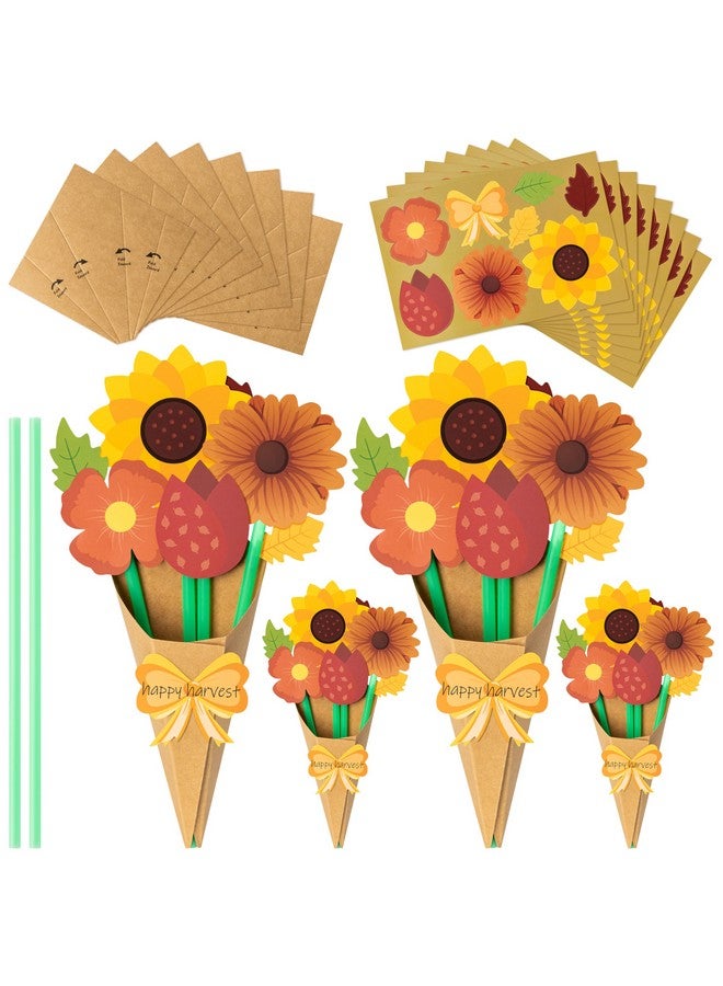 BeYumi Fall Flower Bouquet Craft Kit - 24Pcs Make Your Own Thankful Autumn Florals for Kids, Thanksgiving DIY Gift, School Classroom Home Fun Activities - Image 1