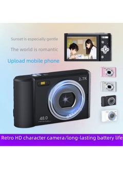 Generic High Definition Digital Vintage Camera Student Camera Portable Home Use Card Easy To Use For Campus Photography-Body Color:Pink + OTG Converter (built-in Battery)  - Image 2
