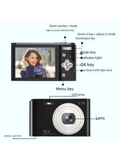 Generic High Definition Digital Vintage Camera Student Camera Portable Home Use Card Easy To Use For Campus Photography-Body Color:Pink + OTG Converter (built-in Battery)  - Image 5