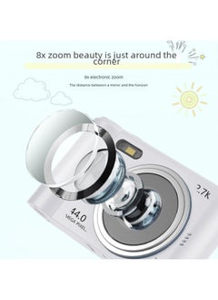 Generic High Definition Digital Vintage Camera Student Camera Portable Home Use Card Easy To Use For Campus Photography-Body Color:Pink + OTG Converter (built-in Battery)  - Image 4