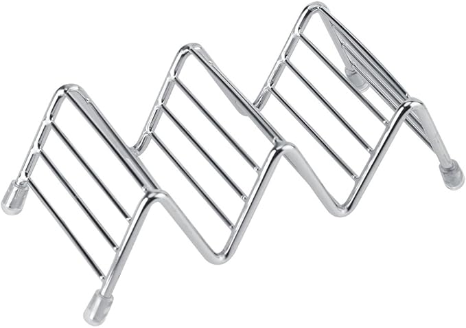 Wave Shape Stainless Steel Taco Holder 2 3 Grids Stand Keeps Tacos Upright Easy Clean - Image 1