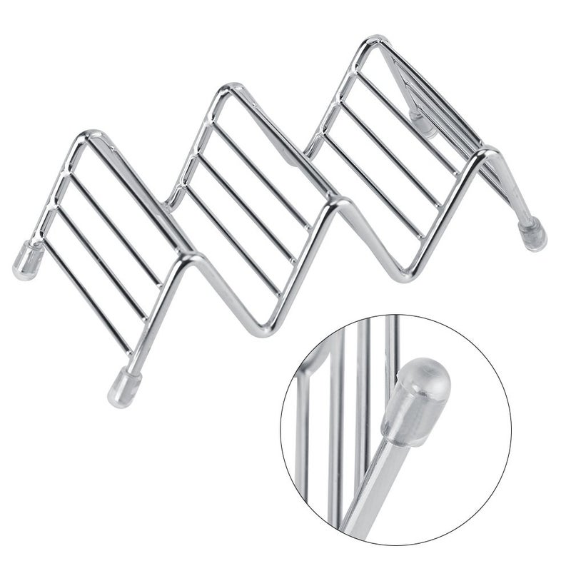 Wave Shape Stainless Steel Taco Holder 2 3 Grids Stand Keeps Tacos Upright Easy Clean - Image 3