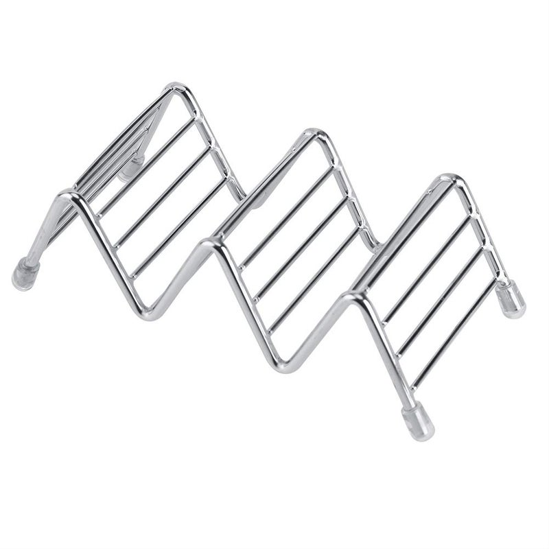 Wave Shape Stainless Steel Taco Holder 2 3 Grids Stand Keeps Tacos Upright Easy Clean - Image 5