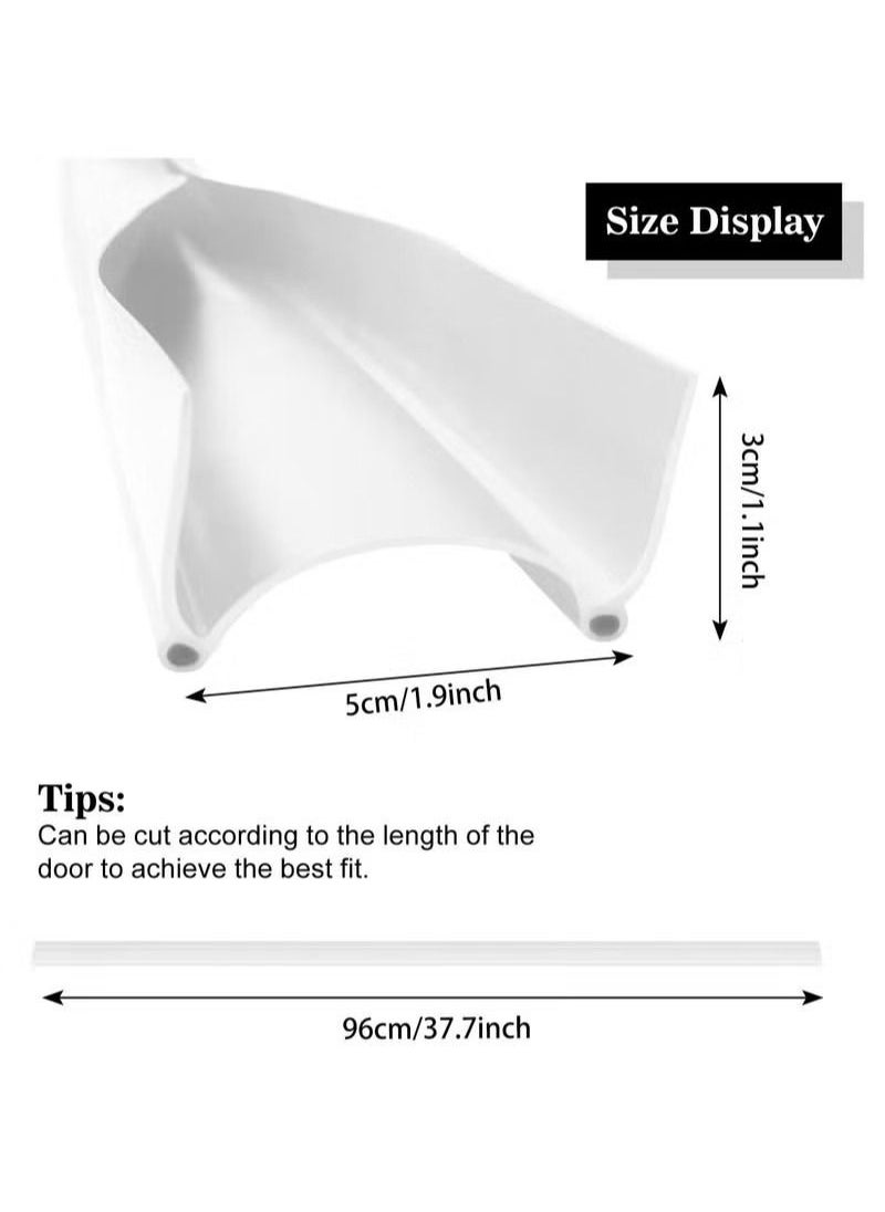 Generic - Door Draft Stopper Door Stoppers for Bottom of Door Adjustable PVC Bottom of Door Draft Blocker for Blocker Dust and Noise Insulation Under Door Seal Guard Insulator 96cm White - Image 1