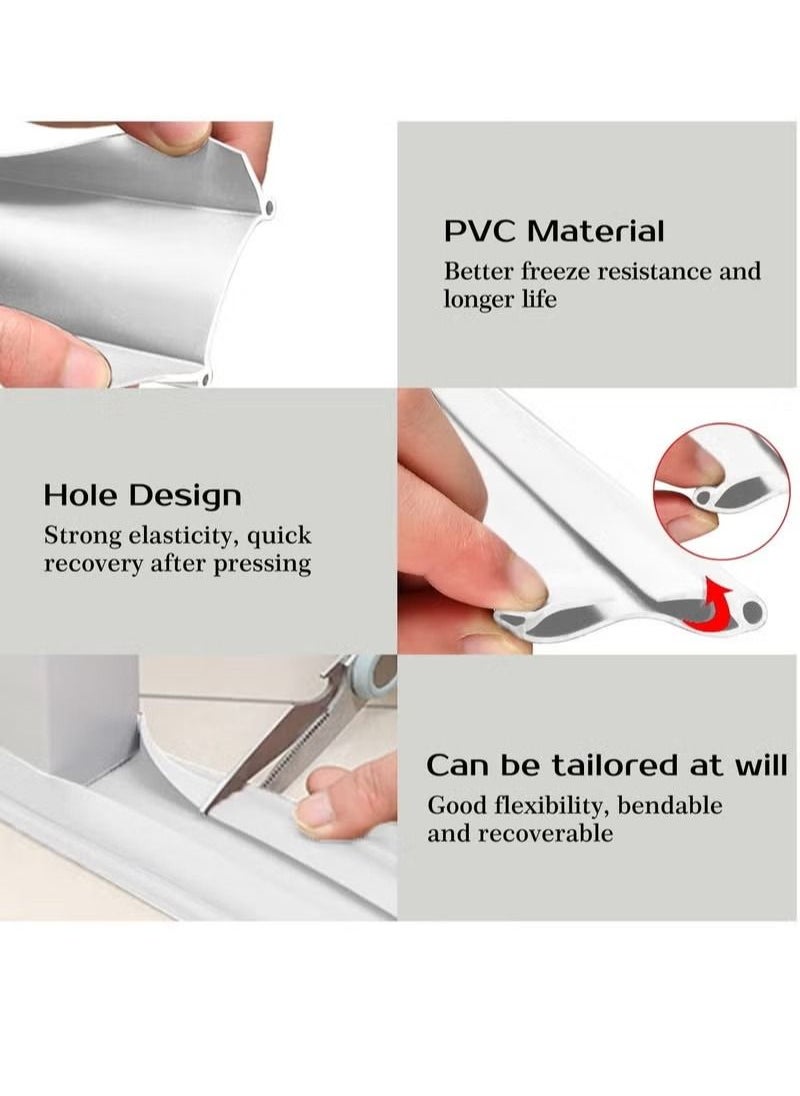 Generic - Door Draft Stopper Door Stoppers for Bottom of Door Adjustable PVC Bottom of Door Draft Blocker for Blocker Dust and Noise Insulation Under Door Seal Guard Insulator 96cm White - Image 1