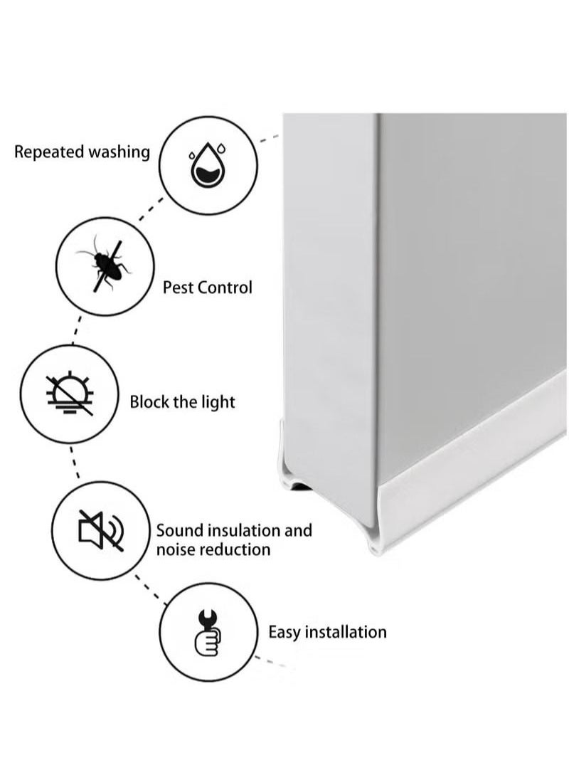 Generic - Door Draft Stopper Door Stoppers for Bottom of Door Adjustable PVC Bottom of Door Draft Blocker for Blocker Dust and Noise Insulation Under Door Seal Guard Insulator 96cm White - Image 1