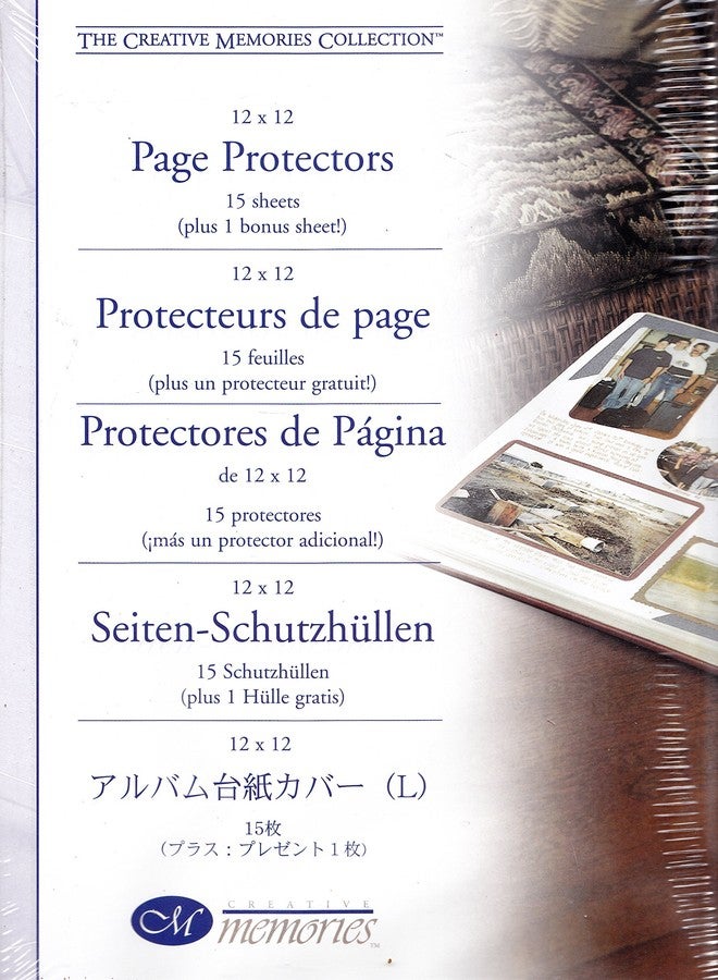Creative Memories - 12x12 White Scrapbook Page Protectors 15 Sheets Plus 1 Bonus Sheet