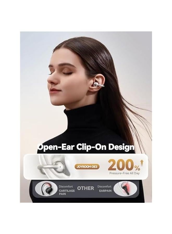 Arabest OE3 Clip-On Earbuds, Wireless Open Ear Earbuds Headphones, Auto L-R Recognition, Omni Tap Control, Immersive Sound, Ultra-Light 4.9g Fit, Comfortable for Workouts and Daily Use, White - Image 2